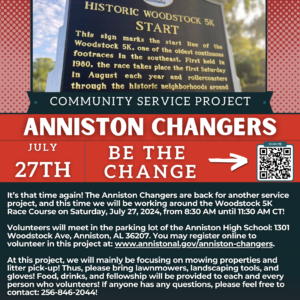 Anniston Changers Flyer woodstock 5k race course - July 27, 2024