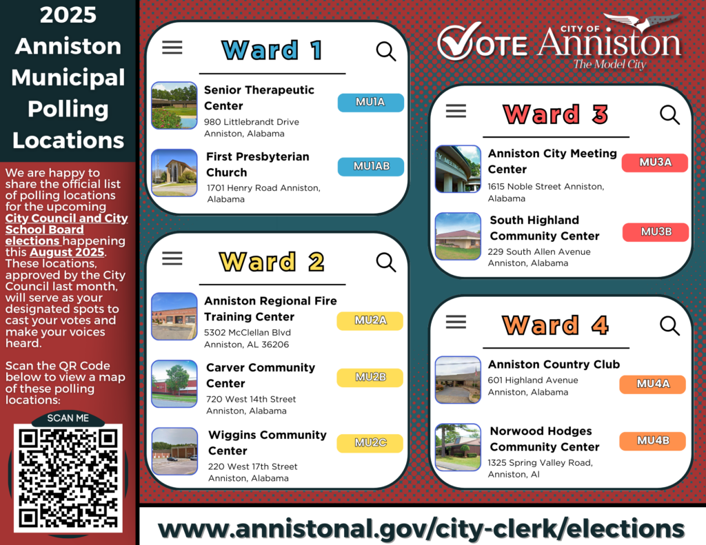 2025 Anniston Municipal Polling Locations