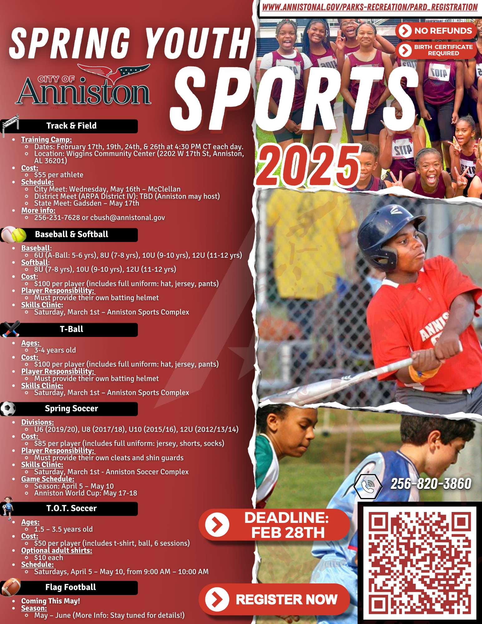 Spring Sports 2025 Registration