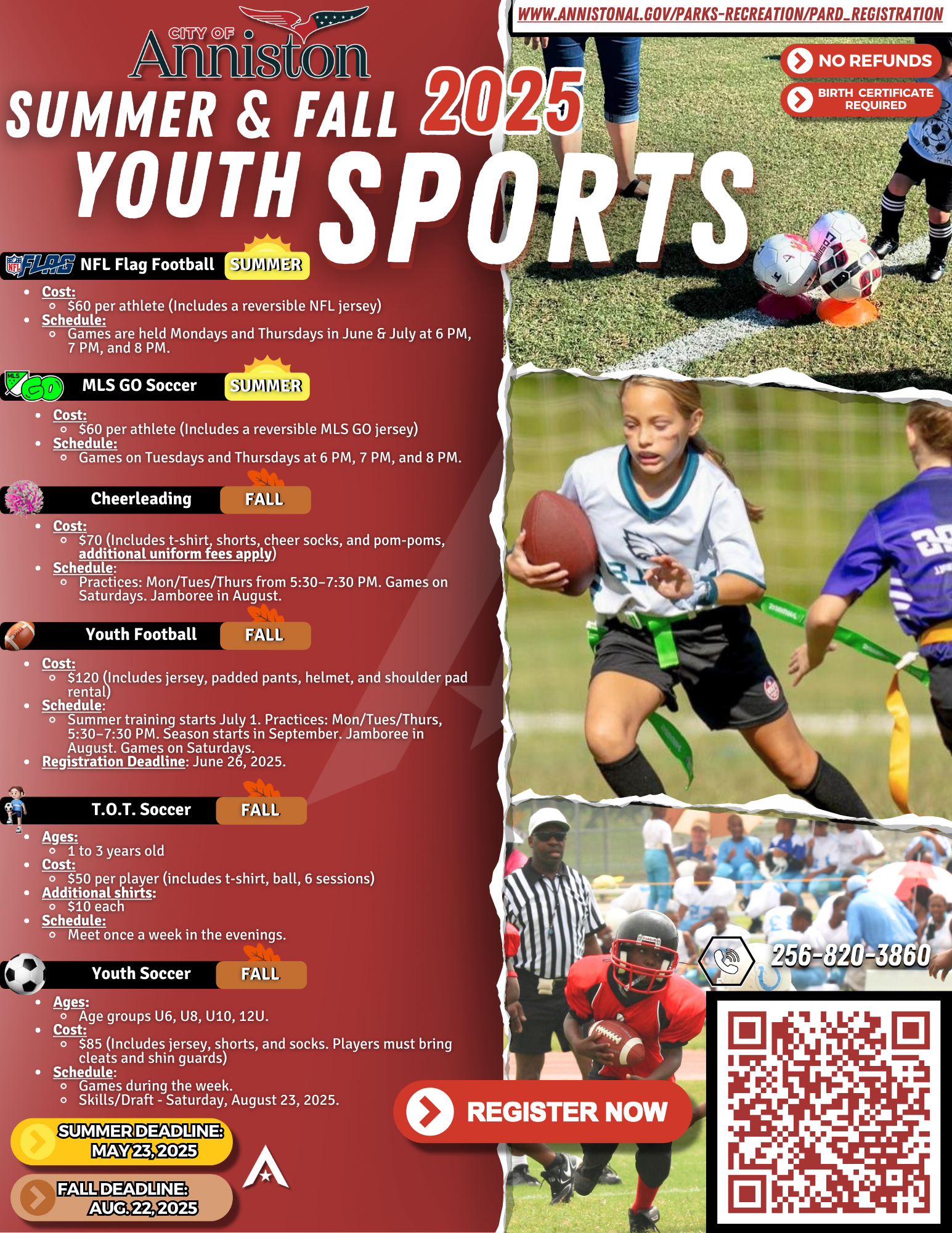 Summer & Fall Sports 2025 Registration